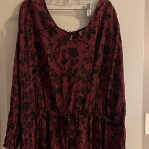 Burgundy Floral Jumpsuit